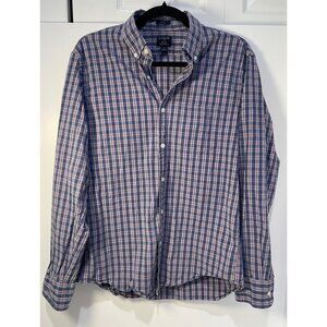 J Crew Mens Flex Washed Plaid Button Down Size L Slim Preppy Classic Timeless
